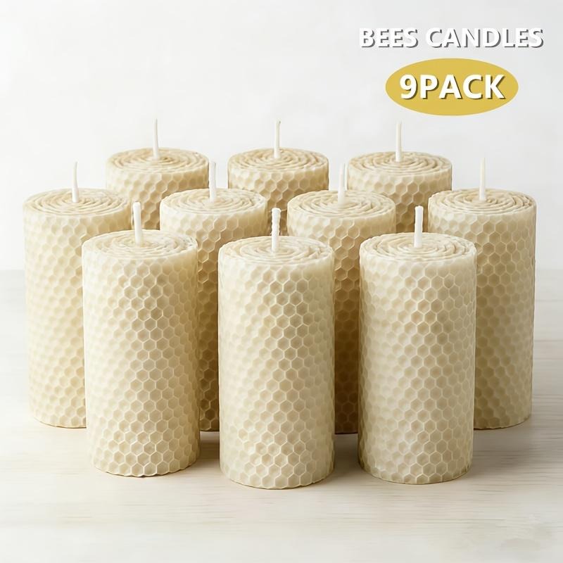 Lighting Decoration Wedding - 9-Piece Set of Handmade Rolled Beeswax