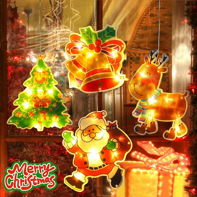 Lighting Decor Store - 1-10PCS Christmas Holiday Window Hanging Light