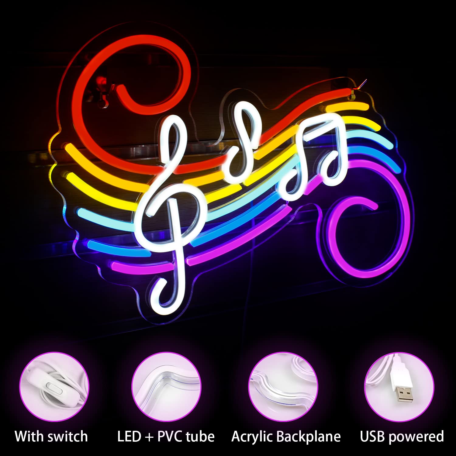 Music Notes Neon Sign Customiz - огляд і ціна Lighting Decoration Wedding