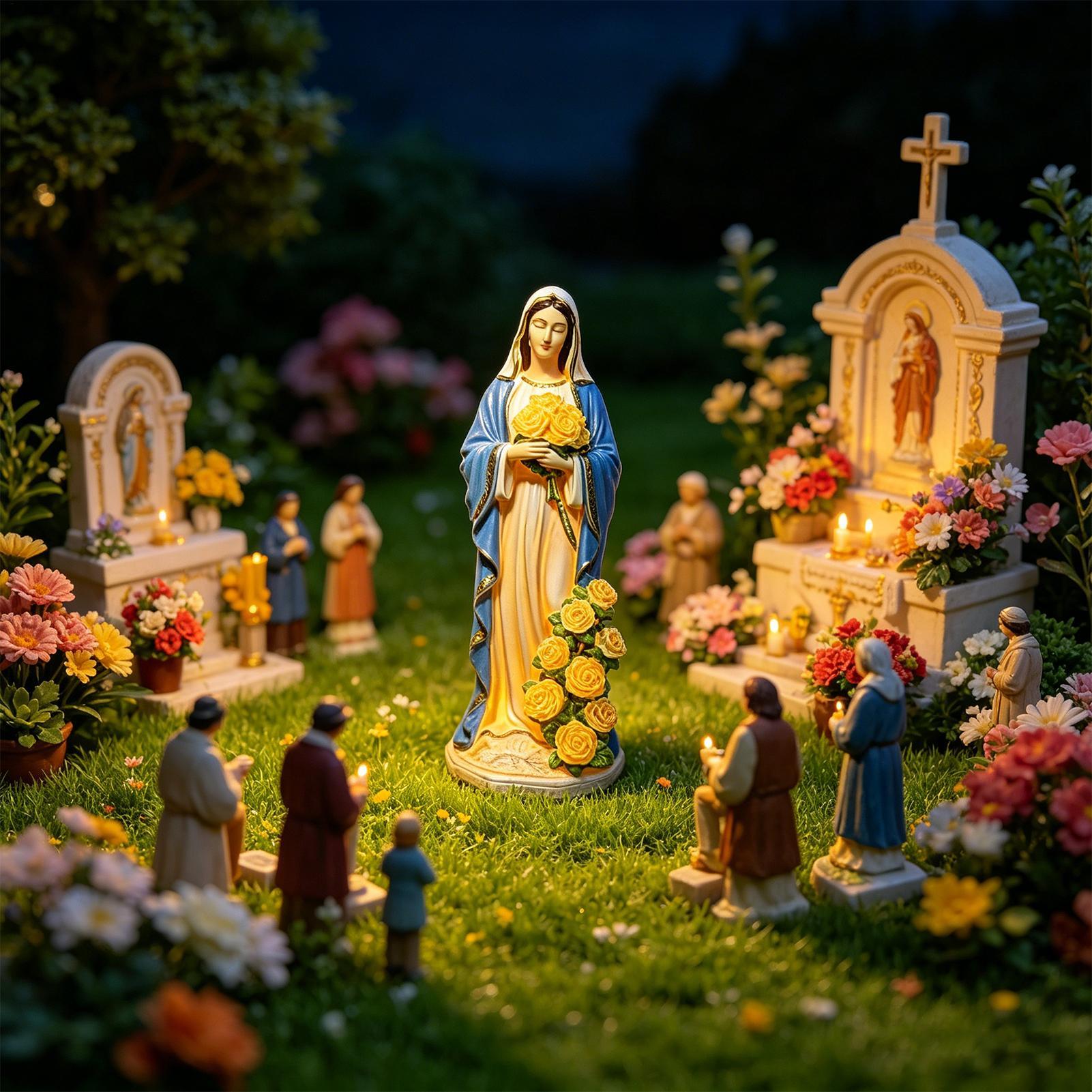 Virgin Mary Solar Statue Garde - огляд і ціна Yard Lighting Decor