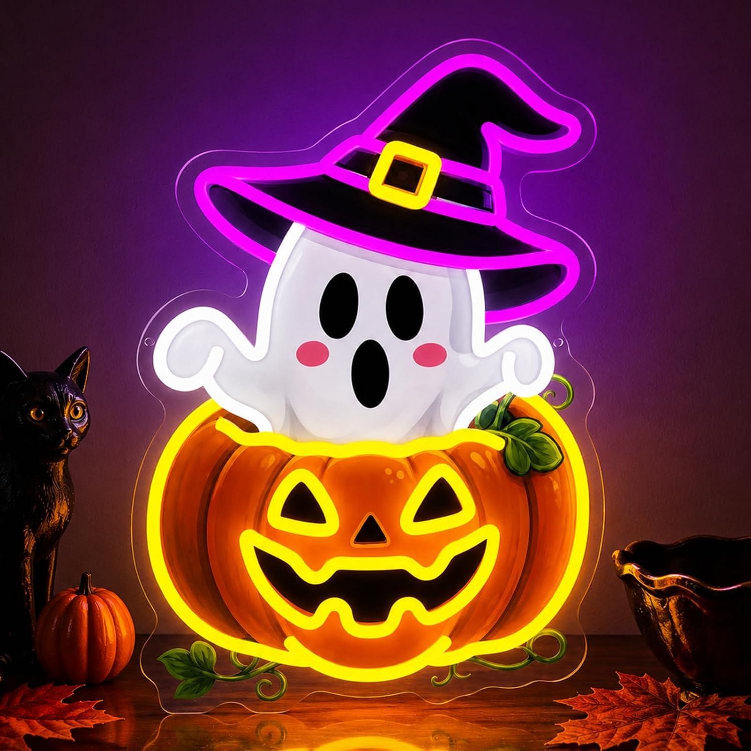 Cute Ghost Witch Hat Pumpkin N - огляд і ціна Home Decor Lighting Tricks