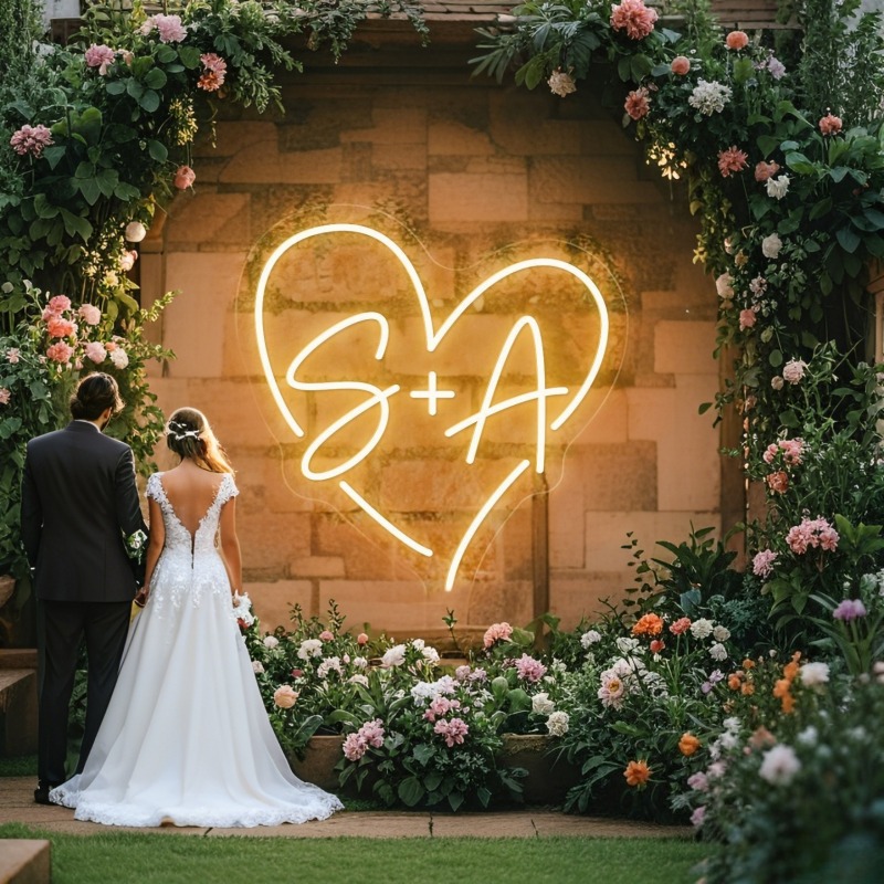 Custom Initials Heart LED Neon - огляд і ціна Lighting Decoration Wedding