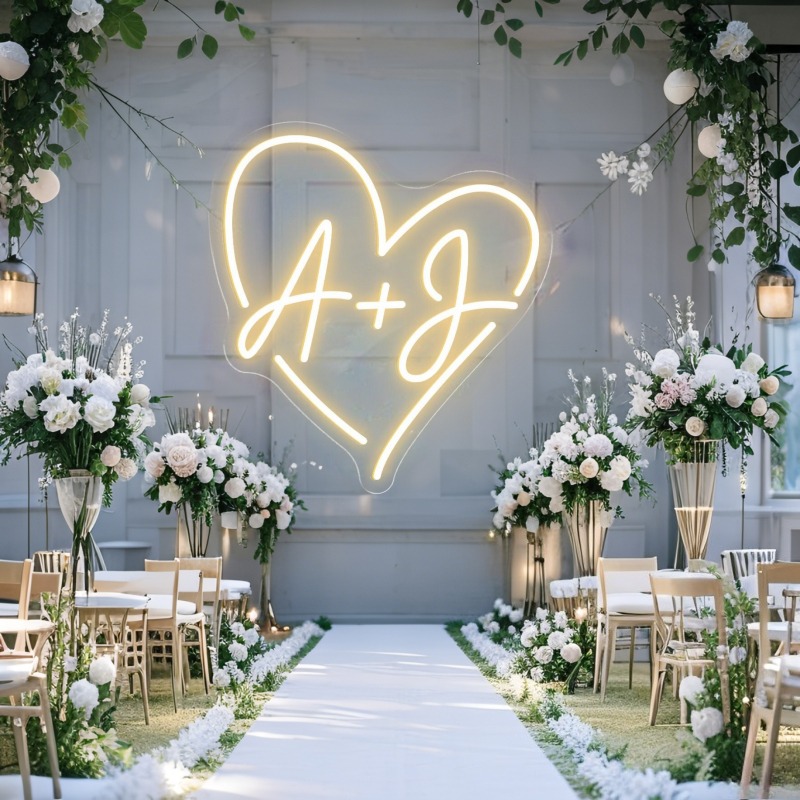 Custom Initials Heart LED Neon - огляд і ціна Lighting Decoration Wedding