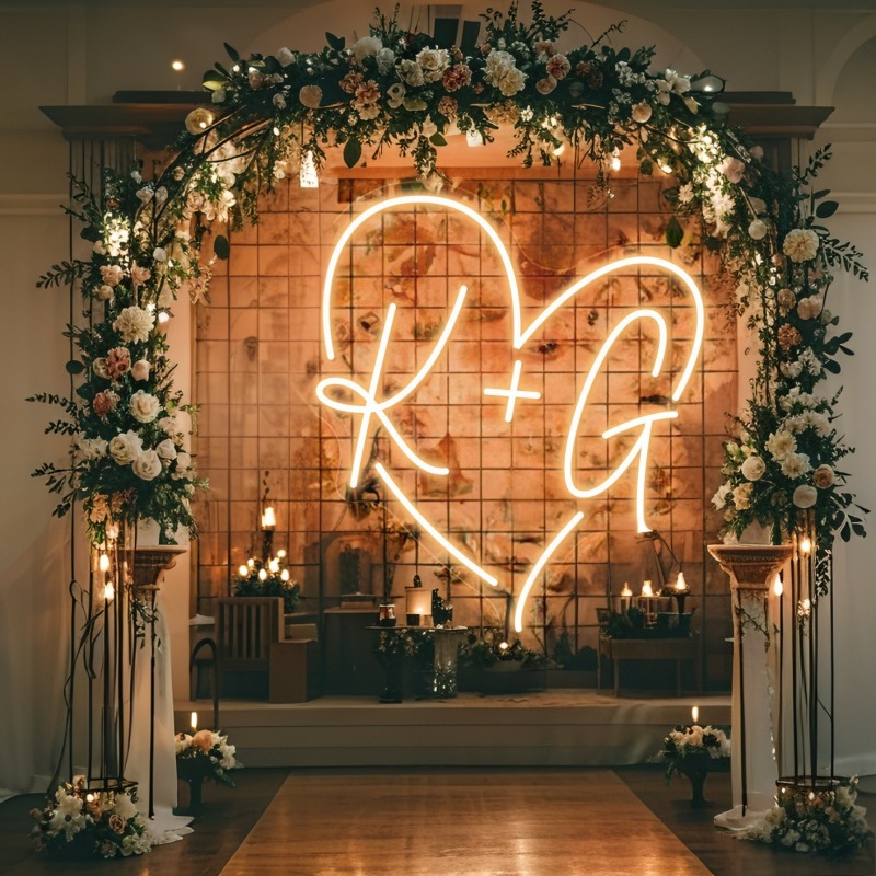 Custom Initials Heart LED Neon - огляд і ціна Lighting Decoration Wedding