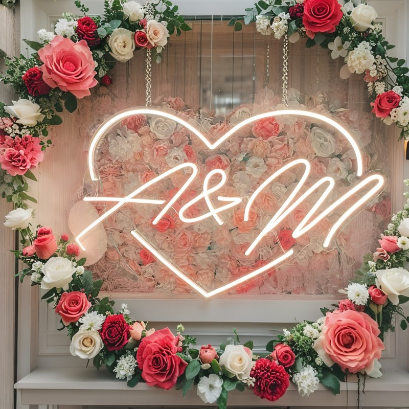Custom Initials Heart LED Neon - огляд і ціна Lighting Decoration Wedding
