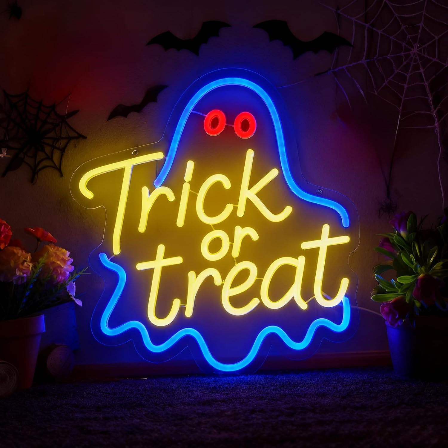 Trick or Treat Ghost Neon Sign - огляд і ціна Home Decor Lighting Tricks