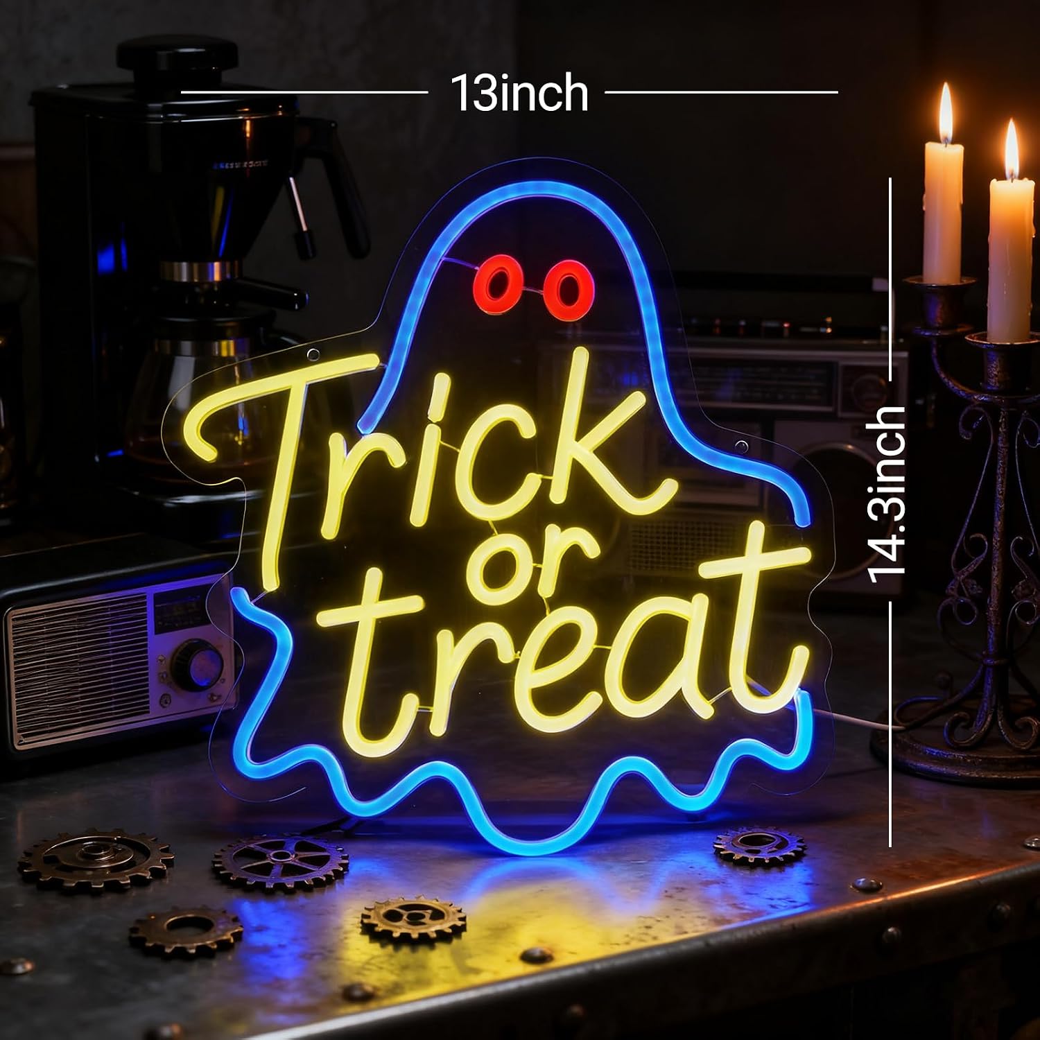 Trick or Treat Ghost Neon Sign - огляд і ціна Home Decor Lighting Tricks
